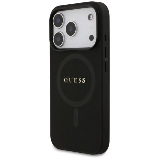 Etui Guess Saffiano Classic Logo MagSafe na iPhone 17 Pro - czarne
