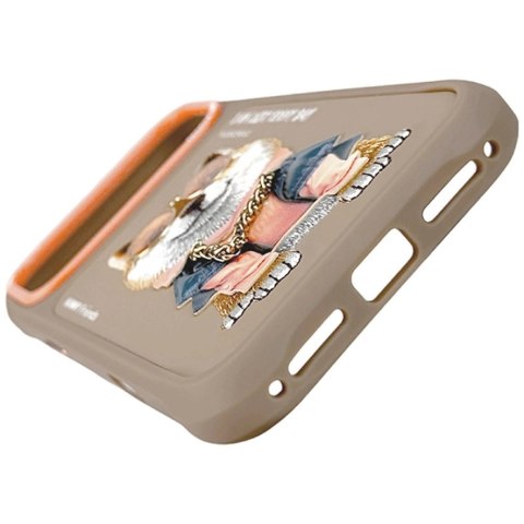 Etui Nimmy Glasses Cool nag na iPhone 17 Pro Max - beżowe