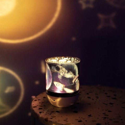 LAMPKA NOCNA Z PROJEKTOREM + BLUETOOTH 3 KOLORY ŚWIATŁA + PILOT