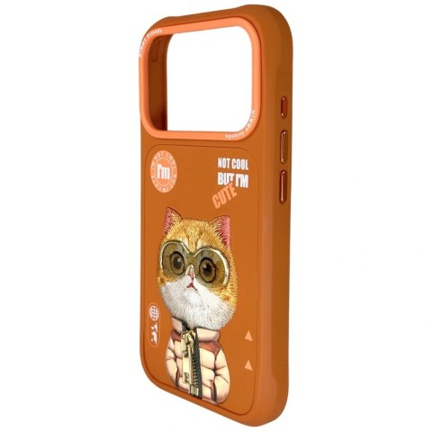 Etui Nimmy Cool&Cute 2.0 Cat na iPhone 17 Pro Max - pomarańczowe