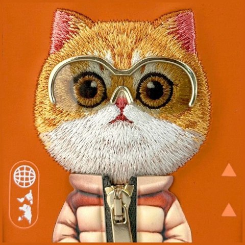 Etui Nimmy Cool&Cute 2.0 Cat na iPhone 17 Pro Max - pomarańczowe