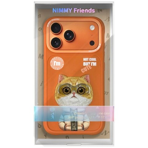 Etui Nimmy Cool&Cute 2.0 Cat na iPhone 17 Pro Max - pomarańczowe