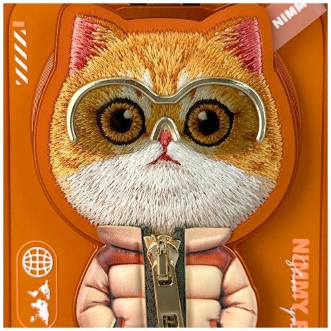Etui Nimmy Cool&Cute 2.0 Cat na iPhone 17 Pro Max z magnetyczną zawieszką - pomarańczowe