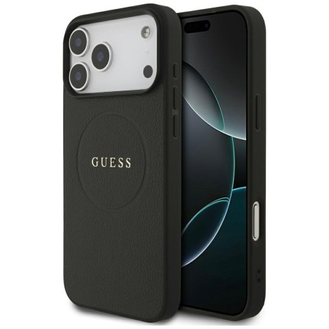 Etui Guess Grained Ring MagSafe do       iPhone 17 Pro Max czarny