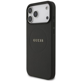 Etui Guess Grained Ring MagSafe do       iPhone 17 Pro Max czarny