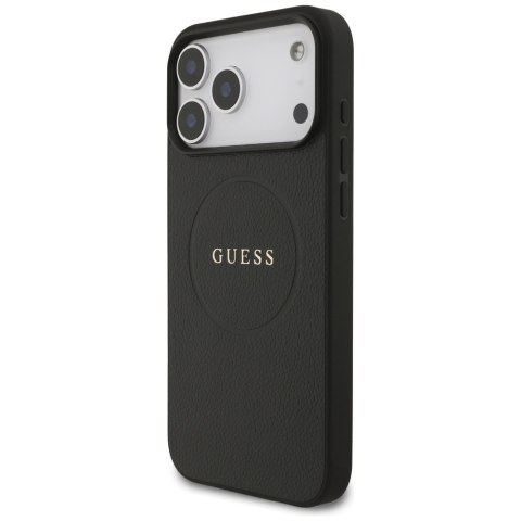 Etui Guess Grained Ring MagSafe do       iPhone 17 Pro Max czarny