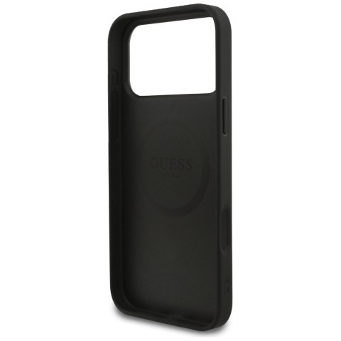 Etui Guess Grained Ring MagSafe do       iPhone 17 Pro Max czarny