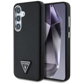 Etui Guess Grained Triangle Logo MagSafe do Samsung Galaxy S25 czarny