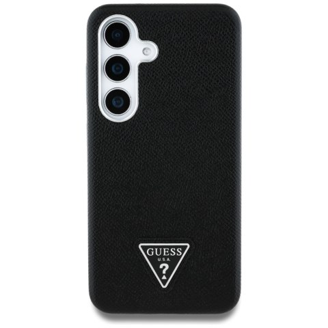 Etui Guess Grained Triangle Logo MagSafe do Samsung Galaxy S25 czarny