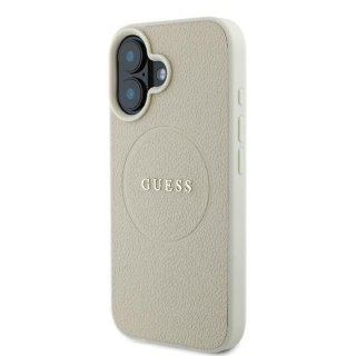Guess GUHMP16SPGHSMME iPhone 16 beżowy/beige hardcase Grained Ring MagSafe