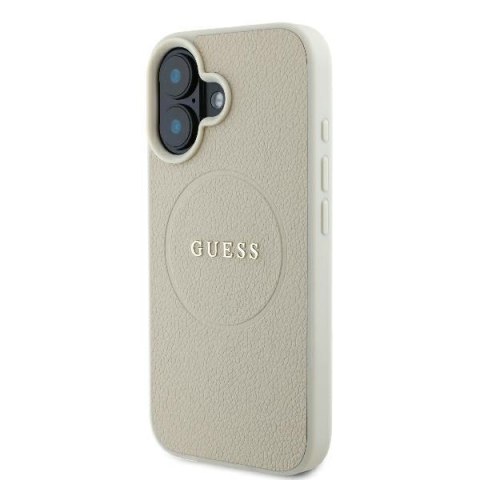 Guess GUHMP16SPGHSMME iPhone 16 beżowy/beige hardcase Grained Ring MagSafe