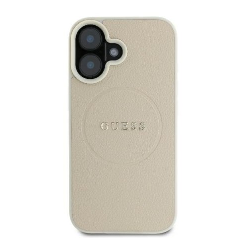Guess GUHMP16SPGHSMME iPhone 16 beżowy/beige hardcase Grained Ring MagSafe
