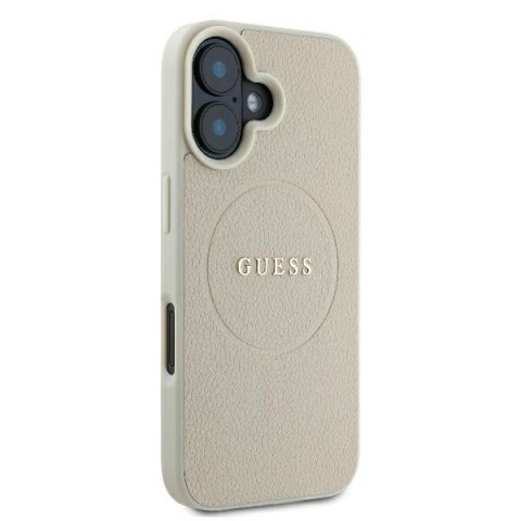 Guess GUHMP16SPGHSMME iPhone 16 beżowy/beige hardcase Grained Ring MagSafe