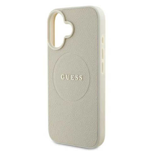 Guess GUHMP16SPGHSMME iPhone 16 beżowy/beige hardcase Grained Ring MagSafe