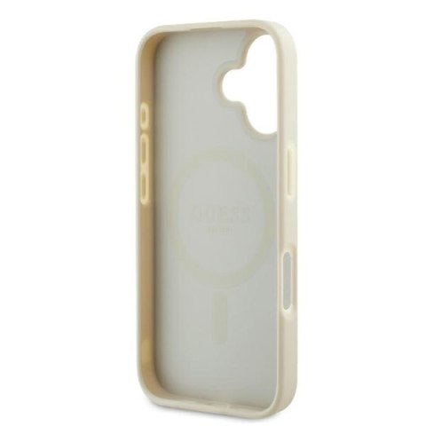 Guess GUHMP16SPGHSMME iPhone 16 beżowy/beige hardcase Grained Ring MagSafe