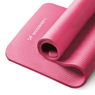 Mata do ćwiczeń Wozinsky WNSP-15R 183 x 61 x 1,5 cm gruba mata gimnastyczna do jogi i fitness - różowa