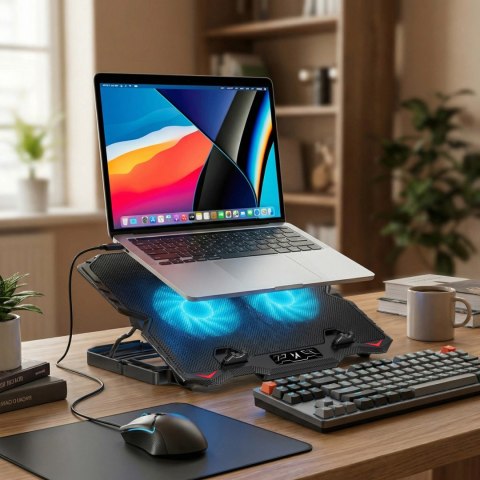 Podstawka Wozinsky WDCX-015 StormPad RGB chłodząca gamingowa pod laptop - czarna