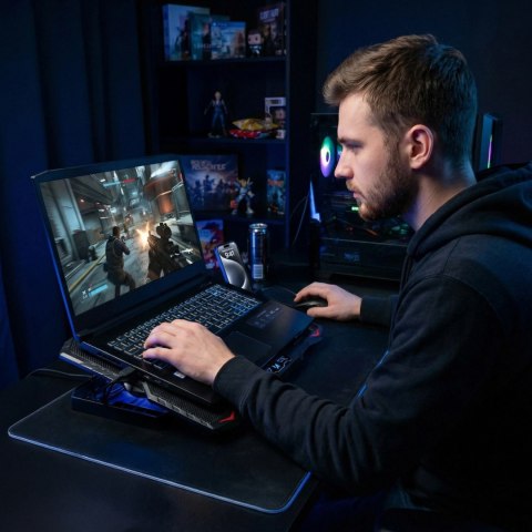 Podstawka Wozinsky WDCX-015 StormPad RGB chłodząca gamingowa pod laptop - czarna