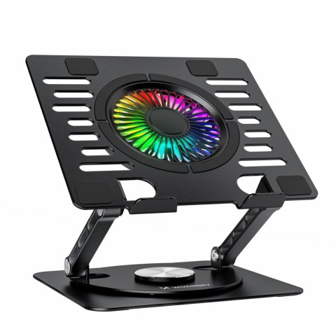 Podstawka Wozinsky WDCX-X16-AS CoolBase RGB chłodząca z obrotem 360° pod laptopa i tablet - czarna