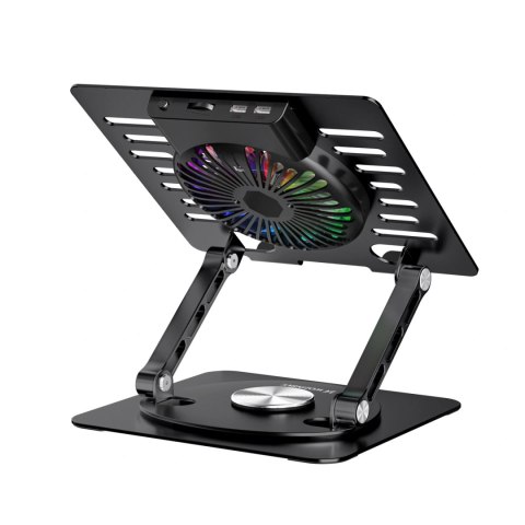 Podstawka Wozinsky WDCX-X16-AS CoolBase RGB chłodząca z obrotem 360° pod laptopa i tablet - czarna