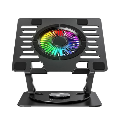 Podstawka Wozinsky WDCX-X16-AS CoolBase RGB chłodząca z obrotem 360° pod laptopa i tablet - czarna