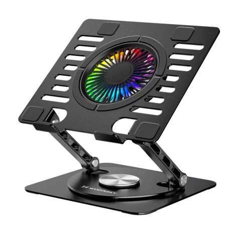Podstawka Wozinsky WDCX-X16-AS CoolBase RGB chłodząca z obrotem 360° pod laptopa i tablet - czarna