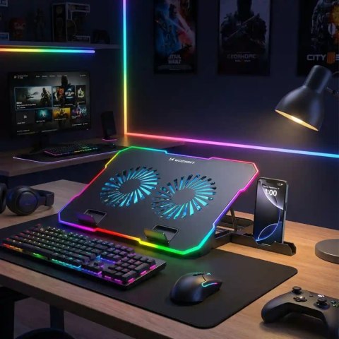 Podstawka Wozinsky WDCX-A26 NitroCool RGB chłodząca gamingowa pod laptop - czarna
