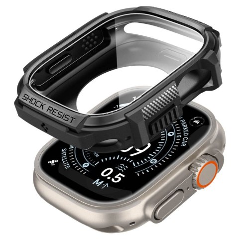 SPIGEN RUGGED ARMOR & TEMPERED GLASS APPLE WATCH ULTRA 1 / 2 / 3 (49 MM) MATTE BLACK