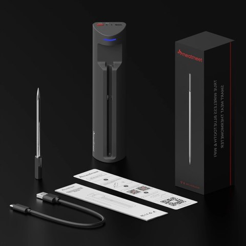 Termometr kuchenny Meatmeet Pro smart aplikacja Bluetooth grill piekarnik wędzarnia - czarny