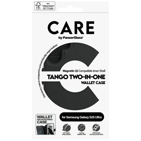 Etui CARE by PanzerGlass Feature Tango 2w1 Wallet na Samsung Galaxy S25 Ultra - czarne