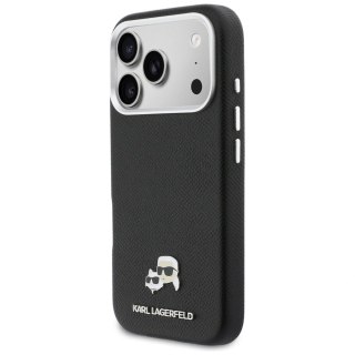Etui Karl Lagerfeld Karl & Choupette Head Pins Saffiano MagSafe na iPhone 17 Pro Max - czarne