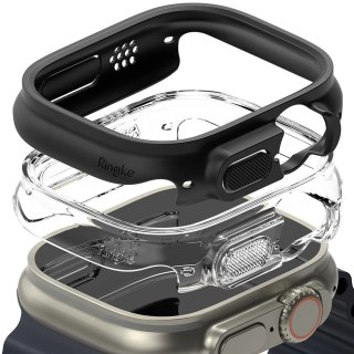 Etui Ringke Slim 2-pack na Apple Watch Ultra 49 mm - przezroczysto-czarne matowe