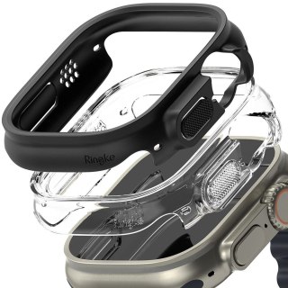 Etui Ringke Slim 2-pack na Apple Watch Ultra 49 mm - przezroczysto-czarne matowe