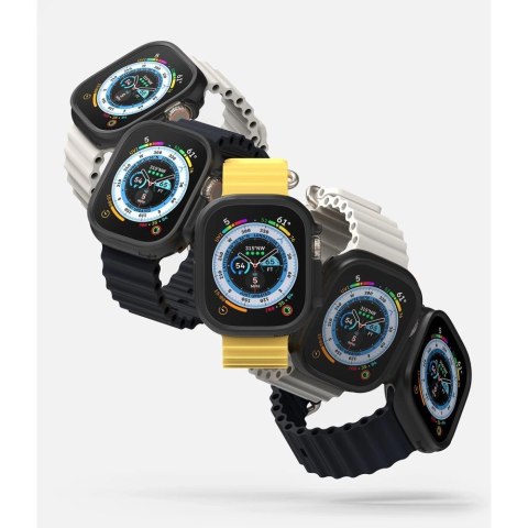 Etui Ringke Slim 2-pack na Apple Watch Ultra 49 mm - przezroczysto-czarne matowe