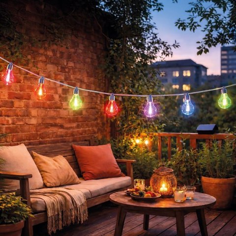Forever Light Girlanda Solarna LED SUNARI FLS-400 4m 10 żarówek multikolor