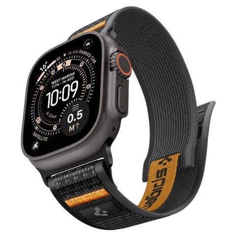 Pasek Spigen Athlex Air 2 na Apple Watch (44 / 45 / 46 / 49 mm) - czarno-pomarańczowy