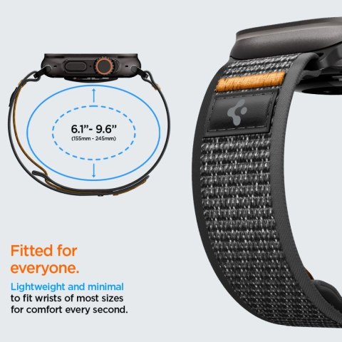 Pasek Spigen Athlex Air 2 na Apple Watch (44 / 45 / 46 / 49 mm) - czarno-pomarańczowy
