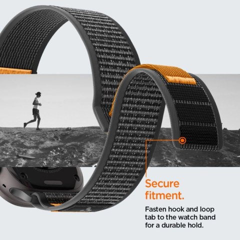 Pasek Spigen Athlex Air 2 na Apple Watch (44 / 45 / 46 / 49 mm) - czarno-pomarańczowy
