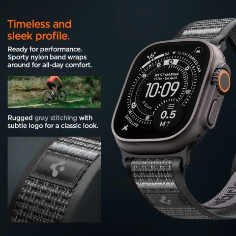 Pasek Spigen Athlex Air 2 na Apple Watch 44 / 45 / 46 / 49 mm - czarno-szary