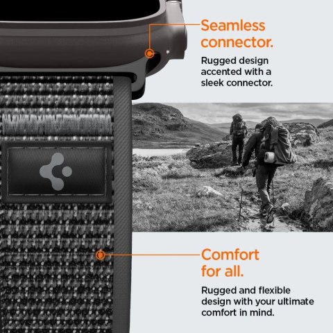 Pasek Spigen Athlex Air 2 na Apple Watch 44 / 45 / 46 / 49 mm - czarno-szary