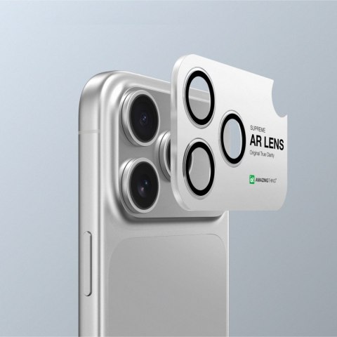 Szkło na aparat AMAZINGTHING Sapphire na iPhone 17 Pro / Pro Max - z czarną ramką