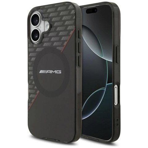 Etui AMG Double Layer Transparent Rhombs MagSafe do iPhone 17 - czarno-czerwone
