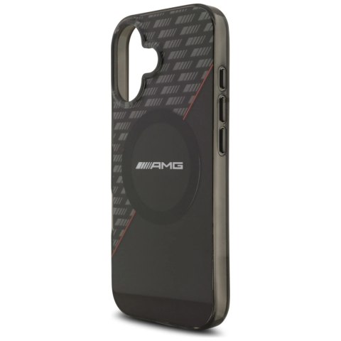 Etui AMG Double Layer Transparent Rhombs MagSafe do iPhone 17 - czarno-czerwone