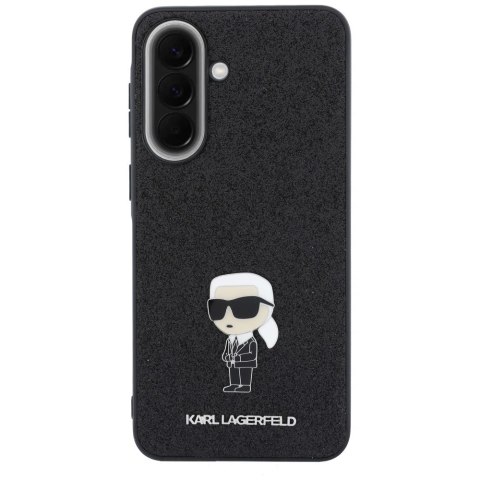 Etui Karl Lagerfeld Fixed Glitter Ikonik Logo Metal Pin na Samsung Galaxy A37 5G - czarne