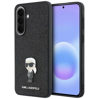 Etui Karl Lagerfeld Fixed Glitter Ikonik Logo Metal Pin na Samsung Galaxy A57 5G - czarne