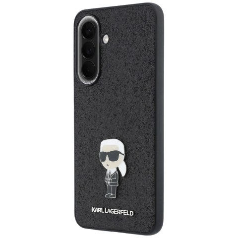 Etui Karl Lagerfeld Fixed Glitter Ikonik Logo Metal Pin na Samsung Galaxy A57 5G - czarne