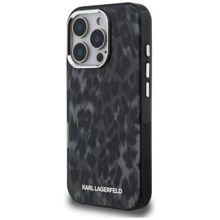 Etui Karl Lagerfeld IML Leopard Pattern MagSafe na iPhone 16 Pro - czarne