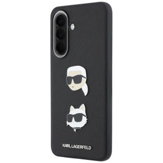 Etui Karl Lagerfeld w/ Karl&Choupette Heads Pins&Logo na Samsung Galaxy A37 5G - czarne