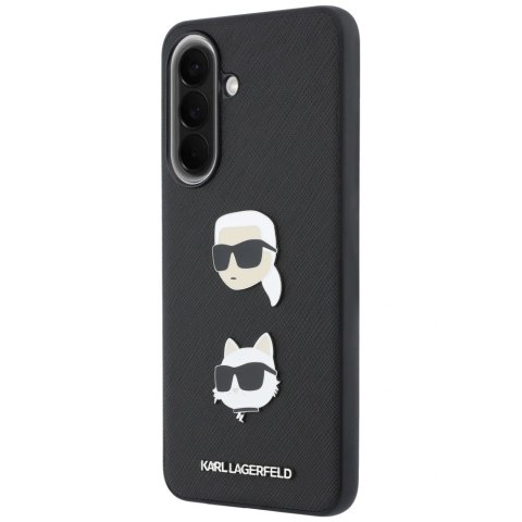 Etui Karl Lagerfeld w/ Karl&Choupette Heads Pins&Logo na Samsung Galaxy A37 5G - czarne
