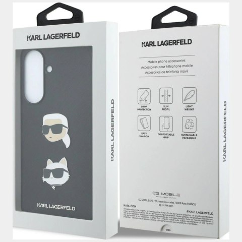 Etui Karl Lagerfeld w/ Karl&Choupette Heads Pins&Logo na Samsung Galaxy A37 5G - czarne